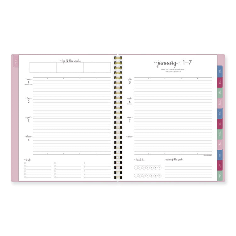 Harmony Weekly/Monthly Poly Planner, 8.81 x 7.88, Pink Cover, 13-Month: Jan 2026 to Jan 2027