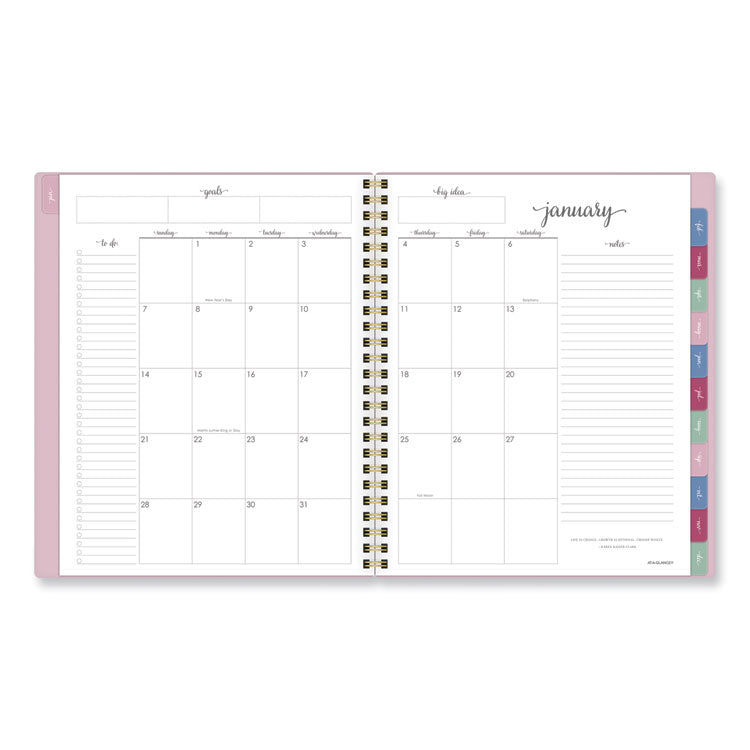 Harmony Weekly/Monthly Poly Planner, 8.81 x 7.88, Pink Cover, 13-Month: Jan 2026 to Jan 2027