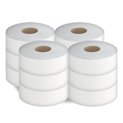 Select Jumbo Bath Tissue, Septic Safe, 2-Ply, 3.3" x 750 ft, White, 12 Rolls/Carton