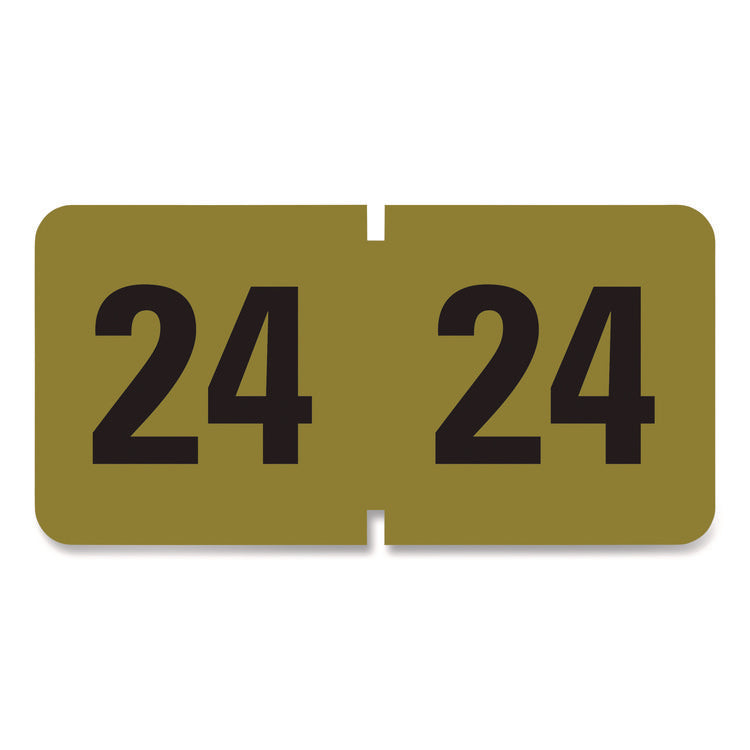 Yearly End Tab File Folder Labels, 2024, Gold, 500/Roll