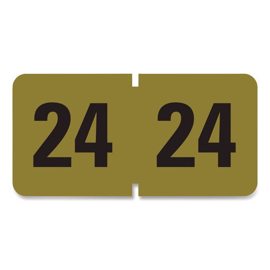 Yearly End Tab File Folder Labels, 2024, Gold, 500/Roll