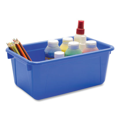 Cubby Bin with Lid, 2 gal, 8.2 x 12.5 x 11.5, Blue, 5/Pack