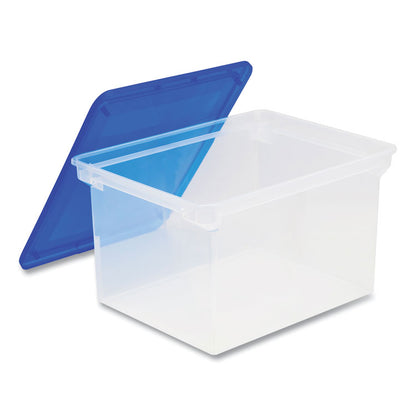 Tote with Comfort Edges, Letter/Legal Files, 13.9" x 18.3" x 10.6", Blue/Clear, 4/Carton