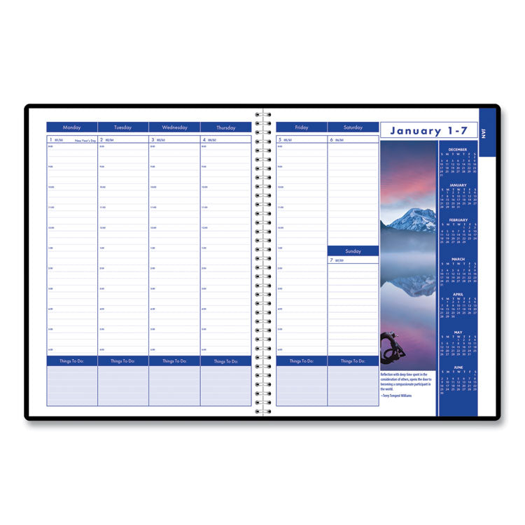 Earthscapes Recycled Weekly/Monthly Appointment Book, Landscape Photos, 11 x 8.5, Black Soft Cover, 12-Month (Jan-Dec): 2026