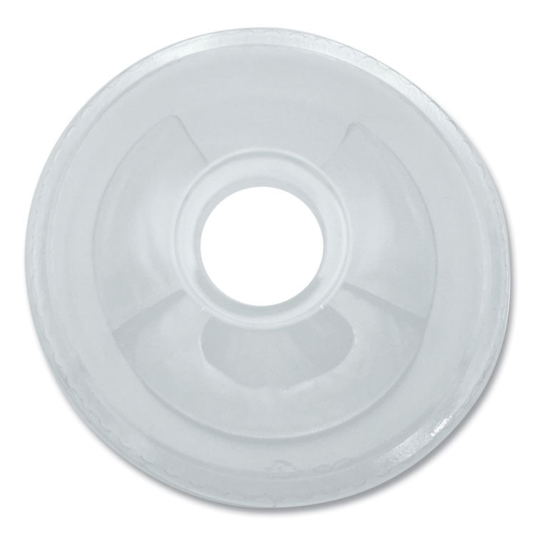 PET Cold Cup Dome Lids, Fits 9 oz to 12 oz Cold Cups, Plastic, Clear, 100/Pack