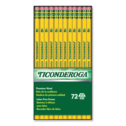 Pencils, HB (#2), Black Lead/Yellow Barrel, 72/Pack