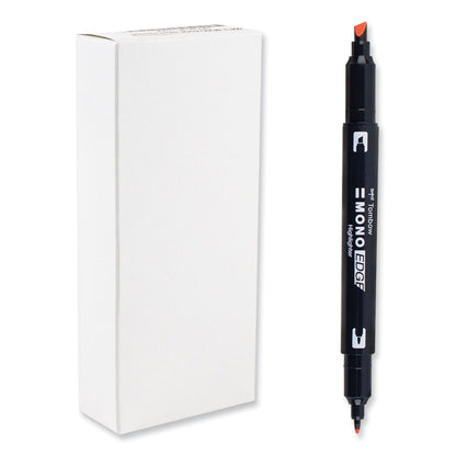 Edge Highlighters, Red Ink, Chisel/Bullet Tip, Red Barrel, 10/Box