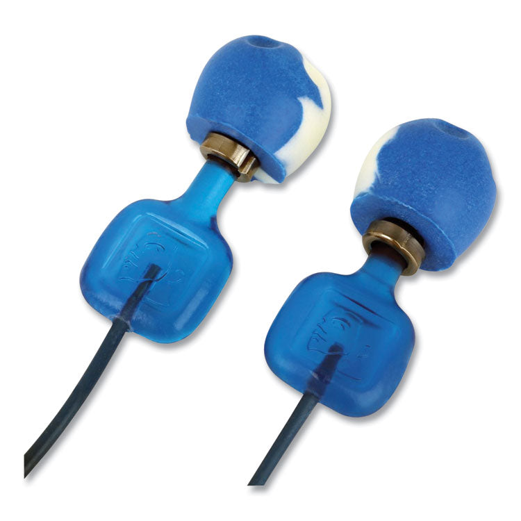 TrustFit Trak Metal Detectable Reusable Corded Foam Earplugs, 29 dB NRR, One Size Fits Most, White/Blue Pods, 1,000/Carton