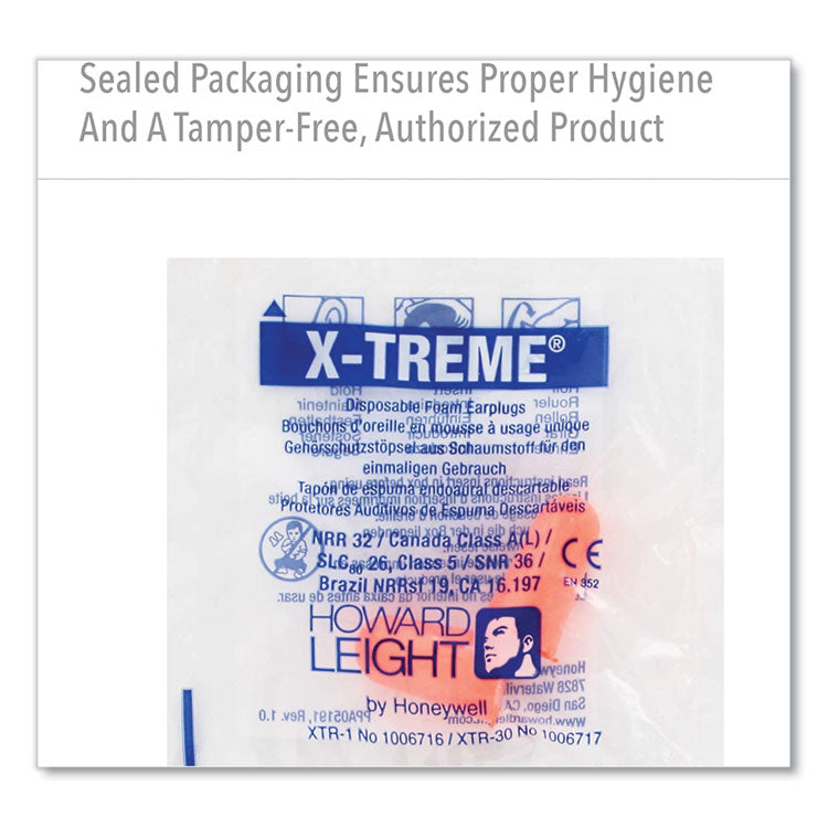 X-TREME Uncorded Disposable Earplugs, 32 dB NRR, One Size Fits Most, Orange Bullet Plugs, 2,000/Carton
