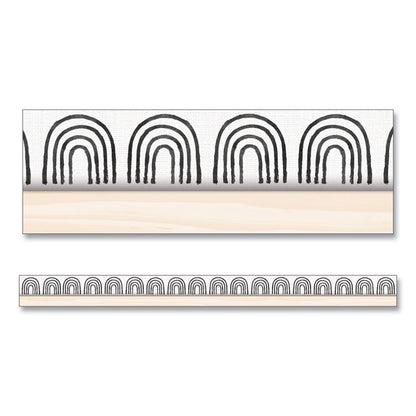 Straight Borders, Rainbows, 3" x 3 ft, Black/White/Cream, 12/Pack