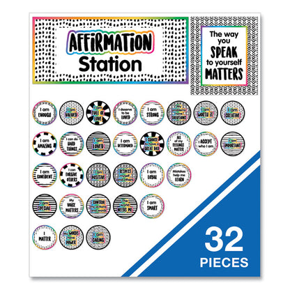 Motivational Bulletin Board Sets, Affirmation Station, 13.8" x 16", Multicolor, 32/Set
