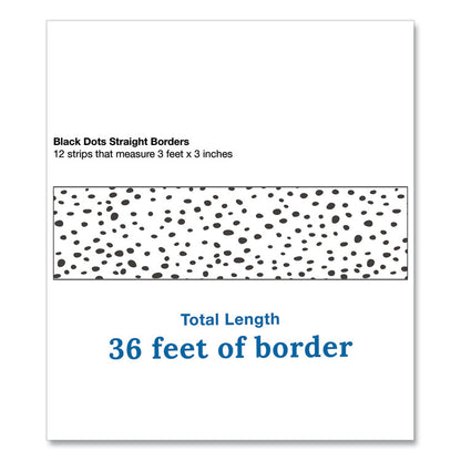 Straight Borders, Dotted, 3" x 3 ft, Black/White, 12/Pack