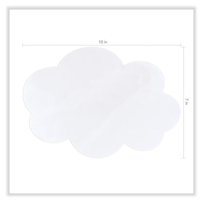 Self Stick Dry Erase Clouds, Laminated Foam Surface, 7" x 10", White, 10/Pack