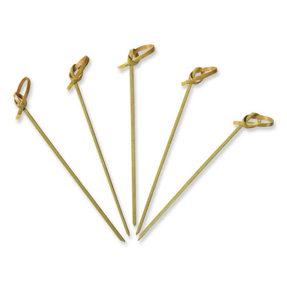 Knotted Bamboo Pick, Paper, 4.5", Natural, 100/Pack, 10 Packs/Carton