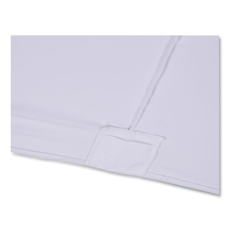 iGear Fabric Table Cover, Polyester/Spandex, 30" x 72", White