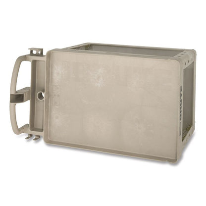 BRUTE Heavy-Duty Utility Cart with Lipped Shelves, Plastic, 2 Shelves, 500 lb Capacity, 25.9" x 45.2" x 32.2", Beige