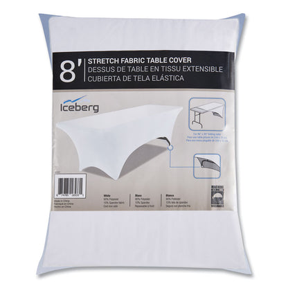 iGear Fabric Table Cover, Polyester/Spandex, 30" x 96", White