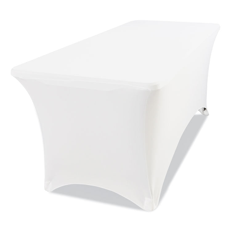 iGear Fabric Table Cover, Polyester/Spandex, 30" x 72", White