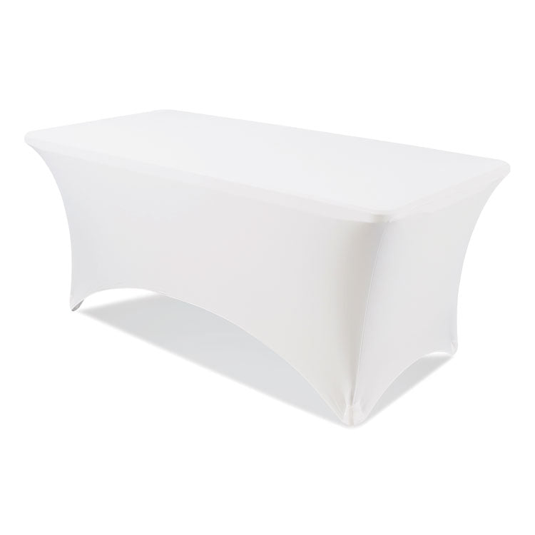 iGear Fabric Table Cover, Polyester/Spandex, 30" x 96", White