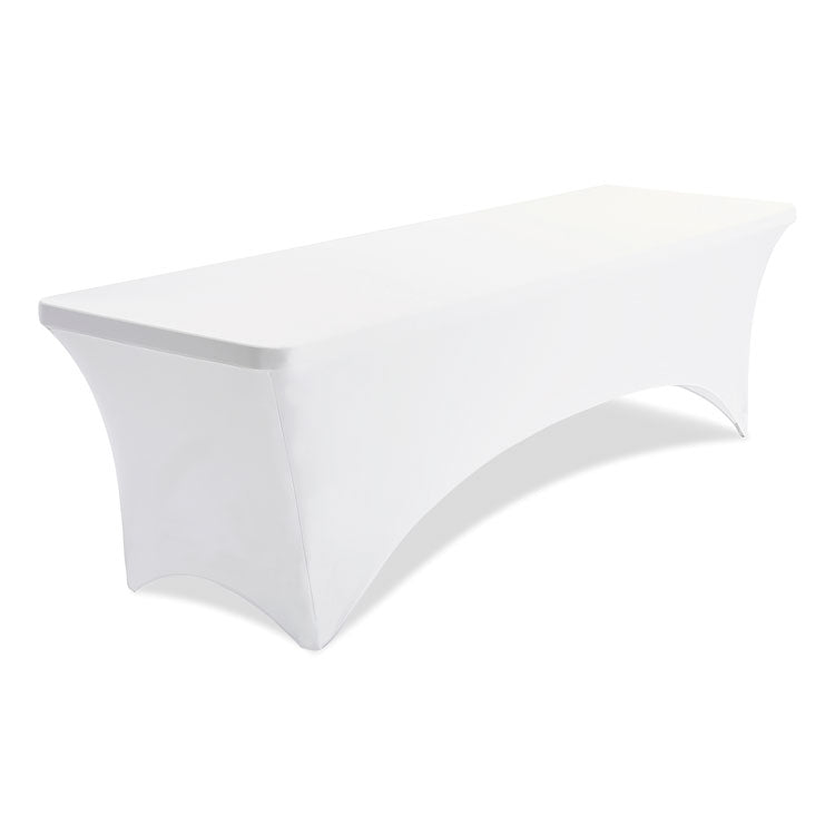 iGear Fabric Table Cover, Polyester/Spandex, 30" x 96", White