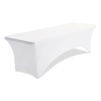 iGear Fabric Table Cover, Polyester/Spandex, 30" x 96", White