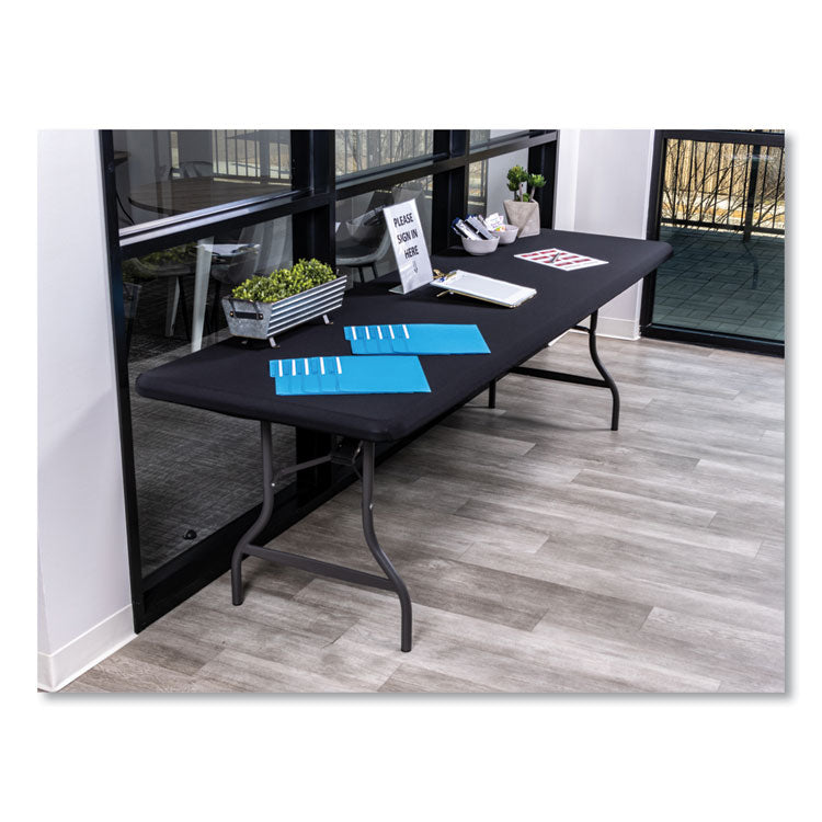 iGear Fabric Table Top Cap Cover, Polyester/Spandex, 30" x 96", Black