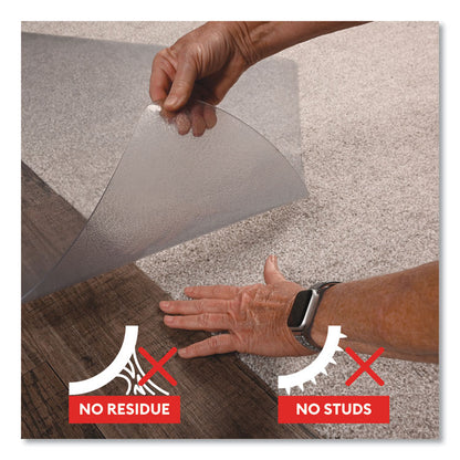 SuperGrip Chair Mat for Flat to Low Pile Carpeted and Hard Floors, Rectangular, 48" x 36", Clear, Ships Rolled