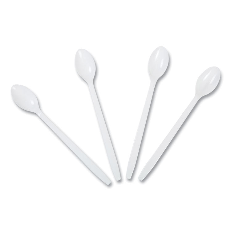 Soda Spoon, Mediumweight, Plastic, 7.87", White, 1,000/Carton