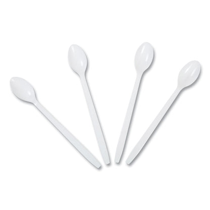 Soda Spoon, Mediumweight, Plastic, 7.87", White, 1,000/Carton