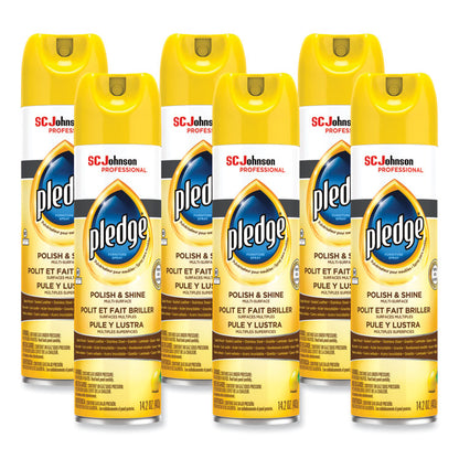 Furniture Polish, Lemon Scent, 14.2 oz Aerosol Spray, 6/Carton