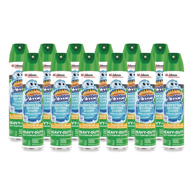Disinfectant Restroom Cleaner II, Rain Shower Scent, 25 oz Aerosol Spray, 12/Carton