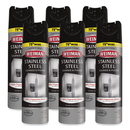 Stainless Steel Cleaner and Polish, 17 oz Aerosol Spray, 6/Carton