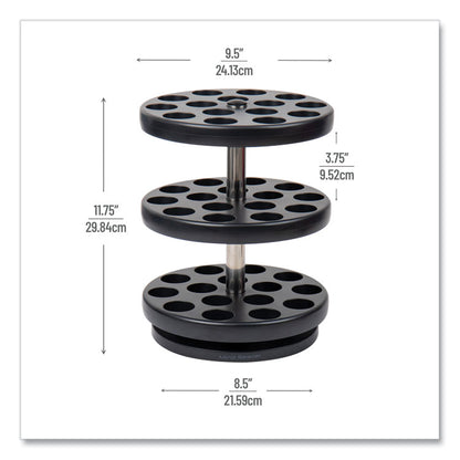 Anchor Collection 3-Tier Single Serve Pod Carousel Countertop Organizer, 9.5 x 9.5 x 11.75, Black