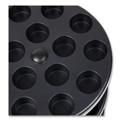 Anchor Collection 3-Tier Single Serve Pod Carousel Countertop Organizer, 9.5 x 9.5 x 11.75, Black