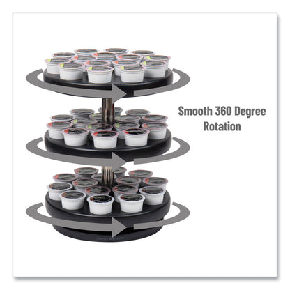 Anchor Collection 3-Tier Single Serve Pod Carousel Countertop Organizer, 9.5 x 9.5 x 11.75, Black