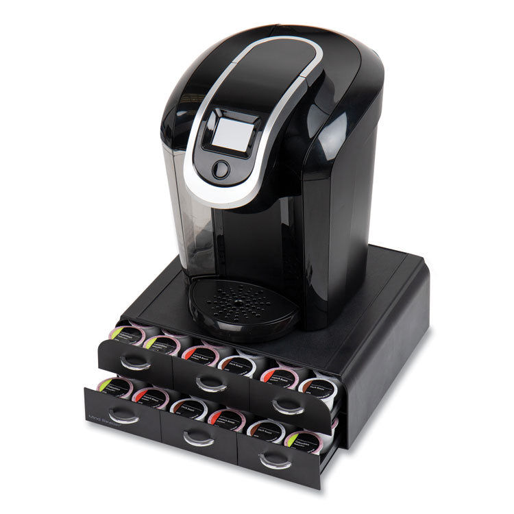 Two-Tier Six-Drawer Single Serve Coffee Pod Drawer, 14 x 12.25 x 4.75, Black