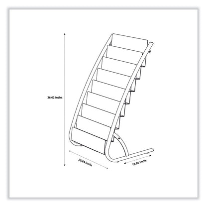 Literature Floor Display Rack, 22.8 x 19.69 x 36.61, White/Woodgrain