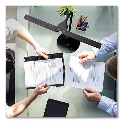 Wellness Series Pivot LED Desk Lamp with Dual Shades, 13.25" to 26" High, Black