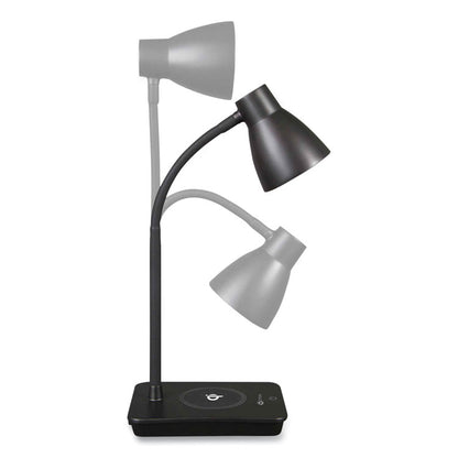Wellness Series Infuse LED Desk Lamp with Wireless and USB Charging, 15.5" High, Black