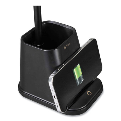 Wellness Series Merge LED Desk Lamp with Wireless Charging, 18.25" High, Black