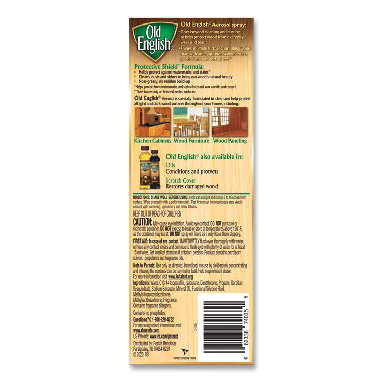 Furniture Polish, Fresh Lemon Scent, 12.5 oz Aerosol Spray, 12/Carton