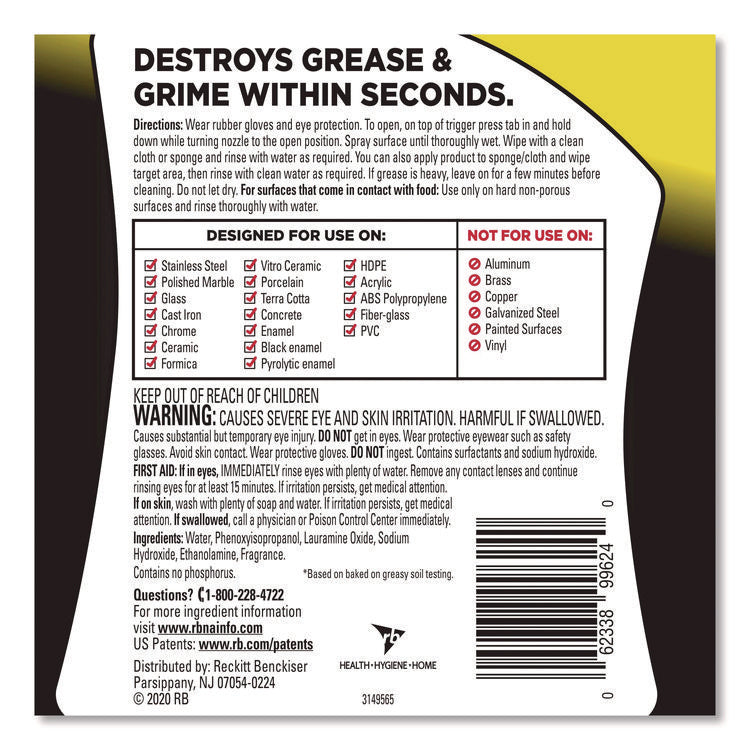 Heavy Duty Cleaner Degreaser, 32 oz Spray Bottle, 6/Carton