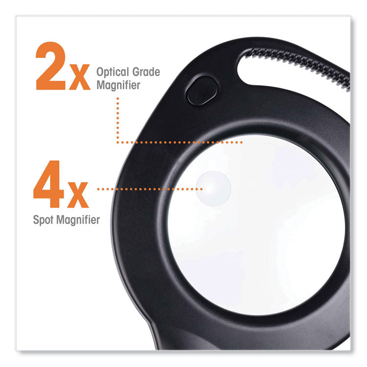 2-in-1 LED Magnifier Floor and Table Light, 39.5" High, Black