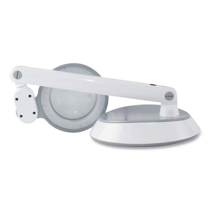 Space-Saving LED Magnifier Desk Lamp, 14" High, White