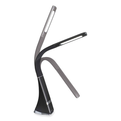 Wellness Series Recharge LED Desk Lamp, 10.75" to 18.75" High, Black