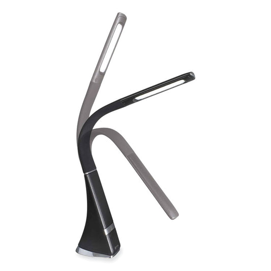 Wellness Series Recharge LED Desk Lamp, 10.75" to 18.75" High, Black