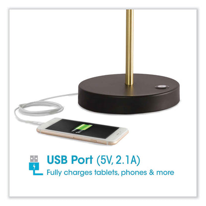 Wellness Series Adapt LED Desk Lamp, 7" to 22" High, Black