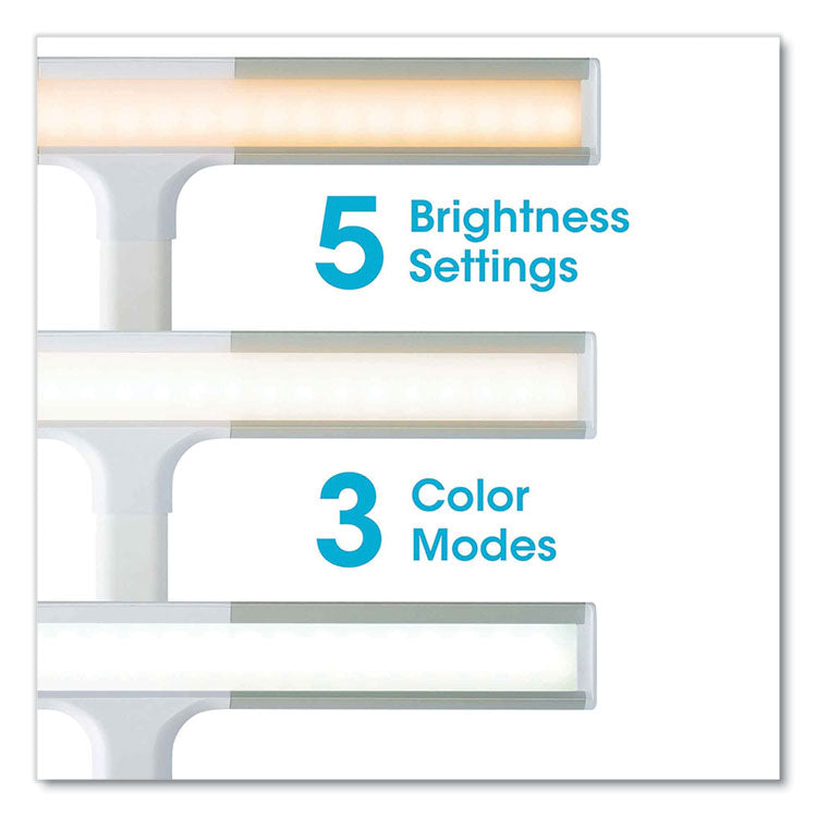 Wellness Series Perform LED Clamp Lamp with Three Color Modes, 16" to 24.75" High, White