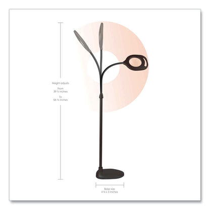 2-in-1 LED Magnifier Floor and Table Light, 39.5" High, Black