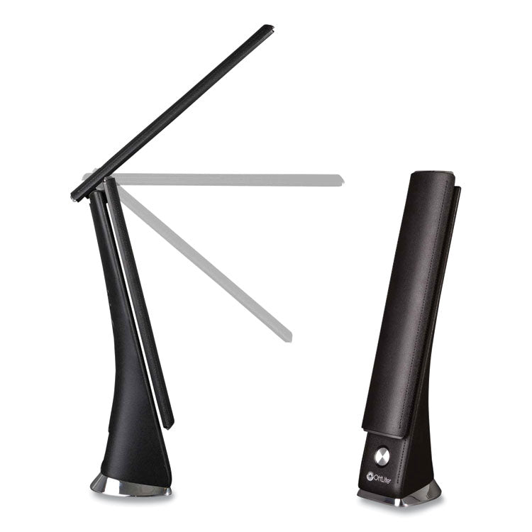 Wellness Series Rise LED Desk Lamp with Digital Display, 12" to 19" High, Black